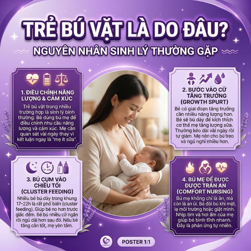 trẻ bú vặt là do sinh lý trẻ